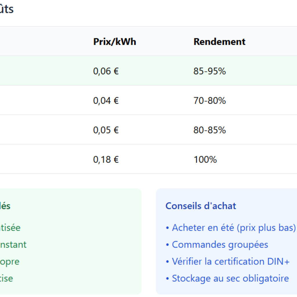 Comparatif des coûts pour choisir le bon combustible
